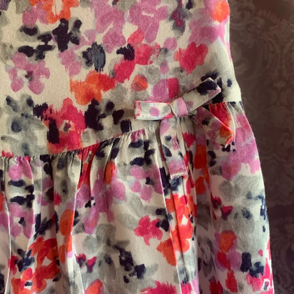 Gymboree Floral Dress Capped Sleeve Lined Rayon Cotton